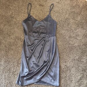 Lulu's Shimmering Silver Mini Dress
